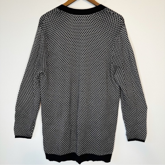 Croft & Barrow Black White Geometric Print Open Flowy Longline Cardigan, size XL - Picture 9 of 16
